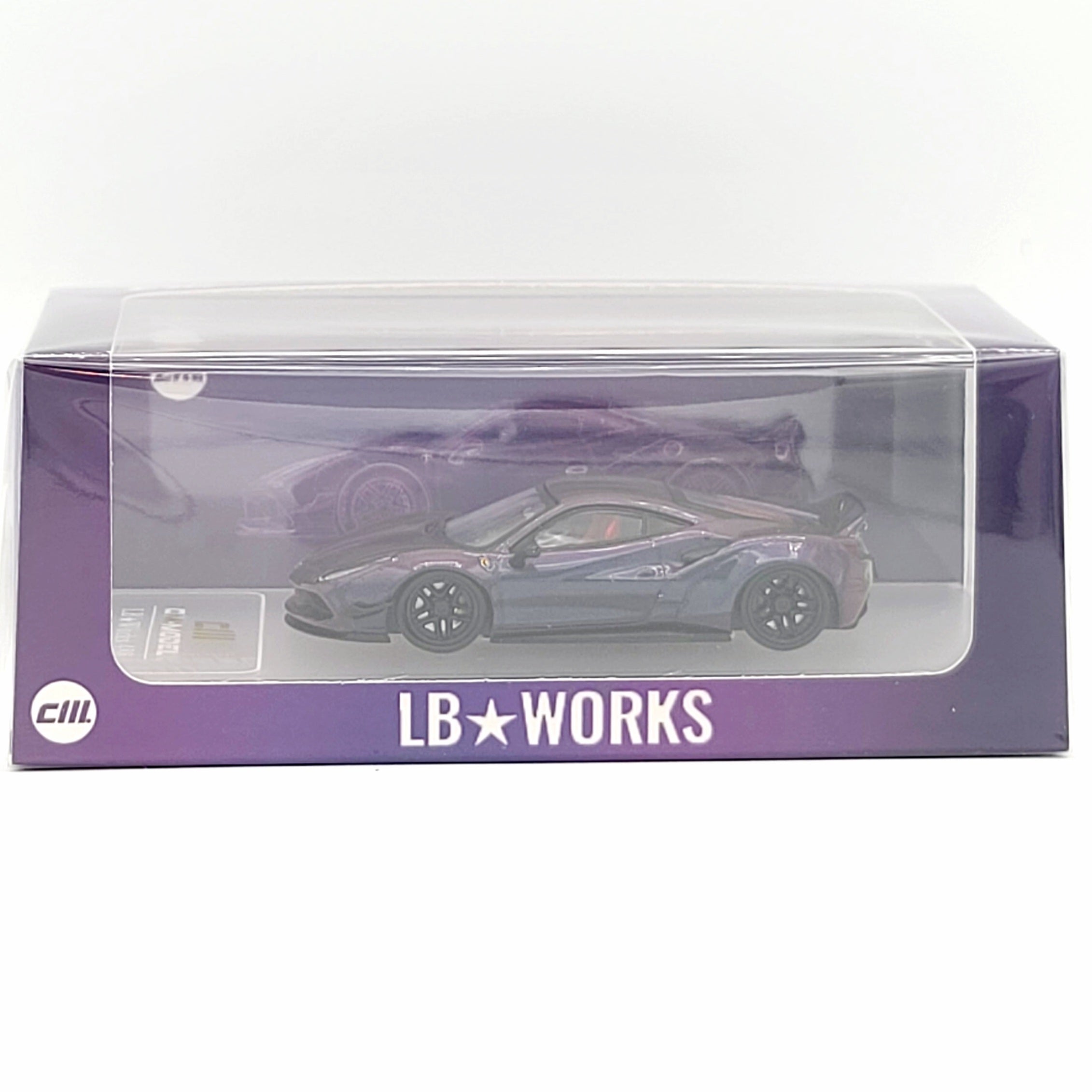 CM Model Liberty Walk Ferrari 488 Widebody - 1:64, Chameleon Magic Purple (2024)